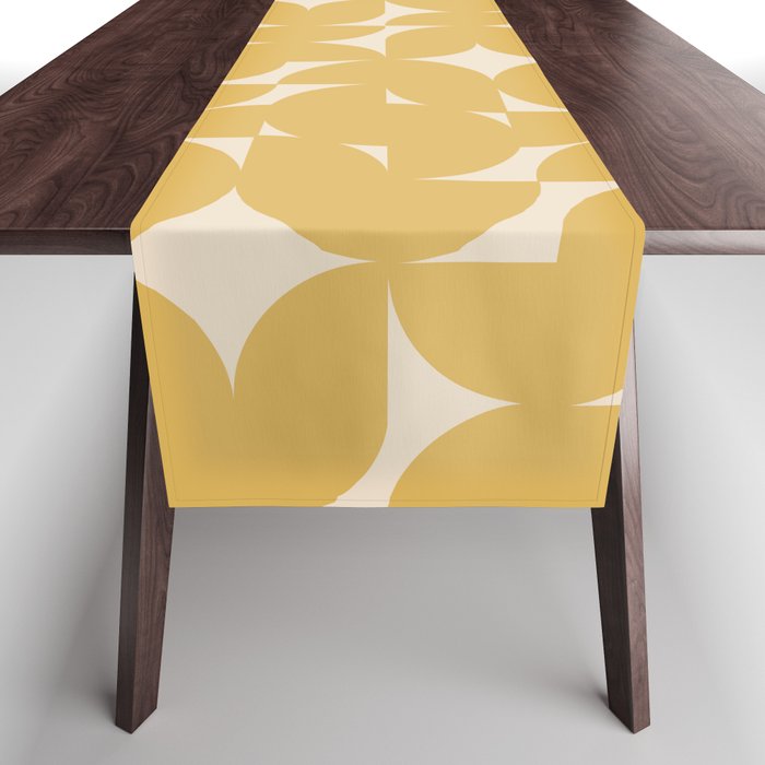 Contemporary Geometric Shapes - Orange Table Runner