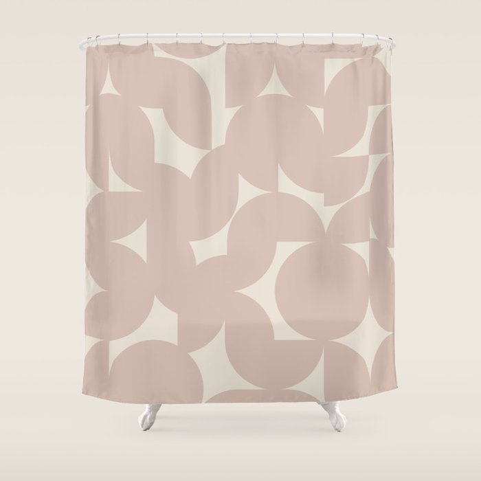 Contemporary Geometric Shapes - Natural Neutral Shower Curtain