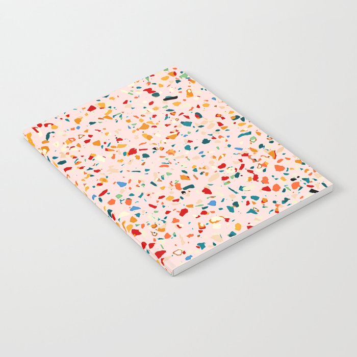 Blush Terrazzo | Pink Eclectic Speckles | Abstract Confetti Painting | Chic Bohemian Illustration Notebook