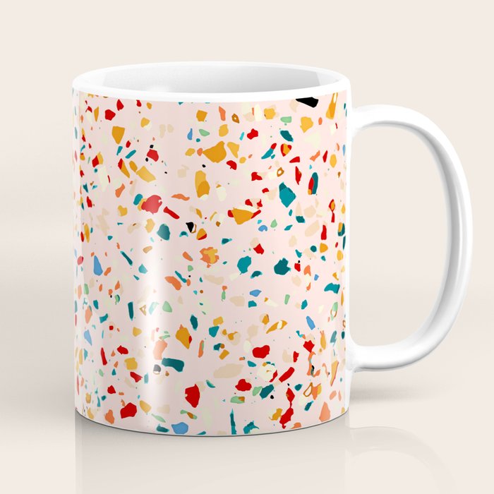 Blush Terrazzo | Pink Eclectic Speckles | Abstract Confetti Painting | Chic Bohemian Illustration Coffee Mug