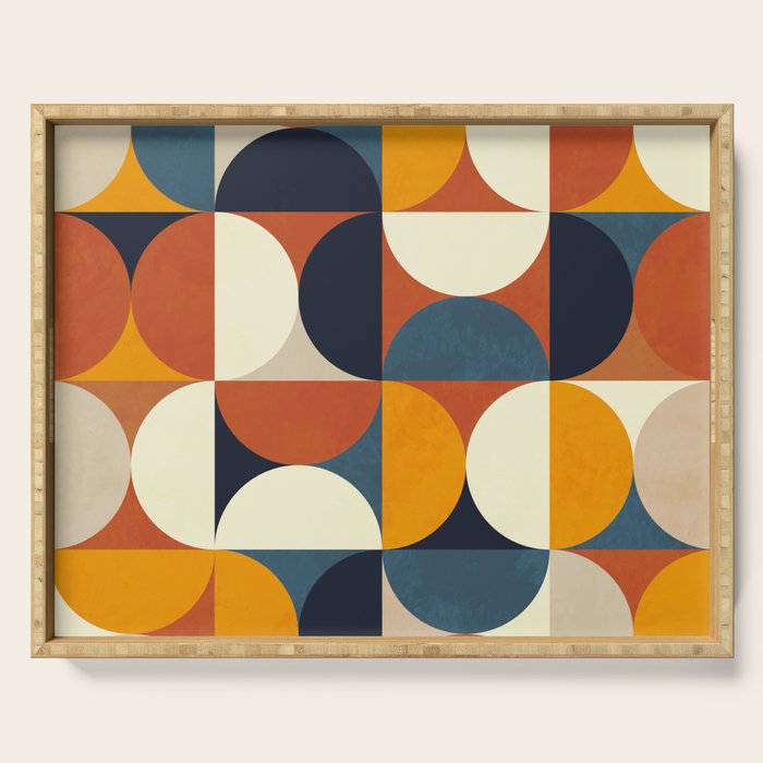 Mid Century Abstract Shapes Fall Winter 3 Serving Tray