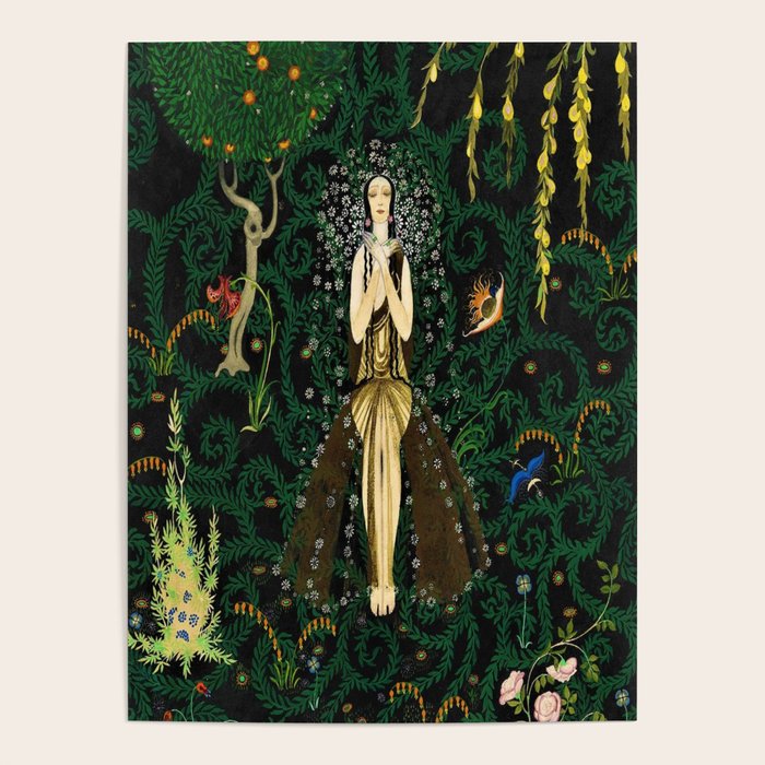 1921 Classical Masterpiece 'Flowers And Flames' By Kay Nielsen Poster