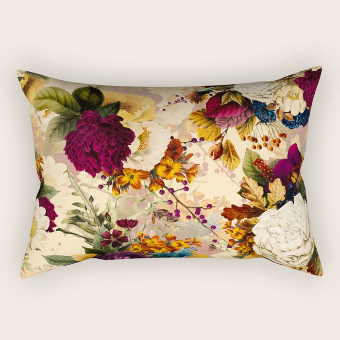 Vintage & Shabby Chic -  Nostalgic Winter Florals Pattern Rectangular Pillow