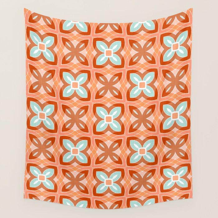 Moroccan Tile - Daisy Chain Wall Tapestry