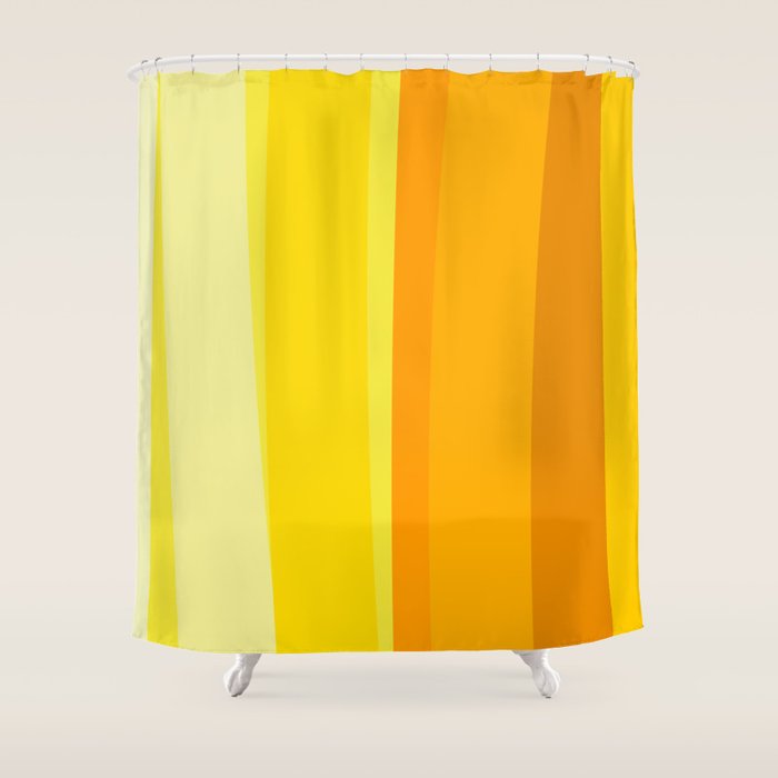Ombre Yellow Organic Stripes Shower Curtain