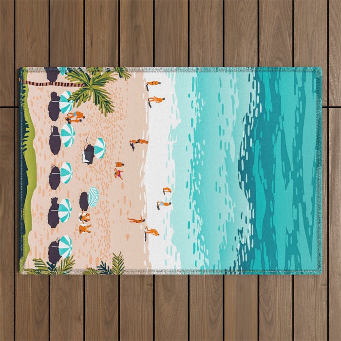 Dream In Colors Borrowed From The Sea | Ocean Tropical Beachy Summer | Swim Surf Travel Vacation Outdoor Rug