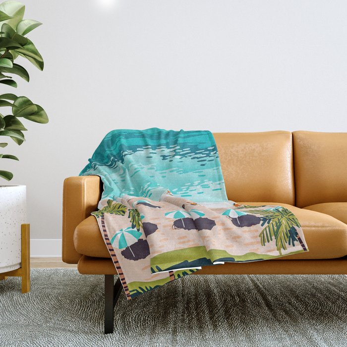 Dream In Colors Borrowed From The Sea | Ocean Tropical Beachy Summer | Swim Surf Travel Vacation Throw Blanket