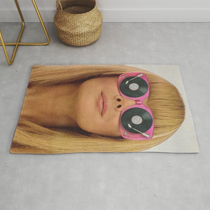 Pink Vinyl Sun Glasses - Vinyl Shades  Rug