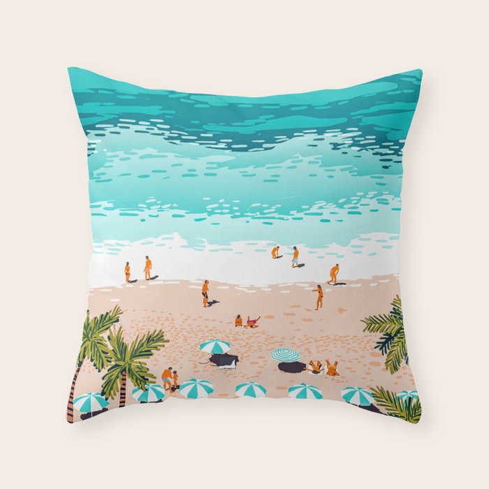Dream In Colors Borrowed From The Sea | Ocean Tropical Beachy Summer | Swim Surf Travel Vacation Throw Pillow