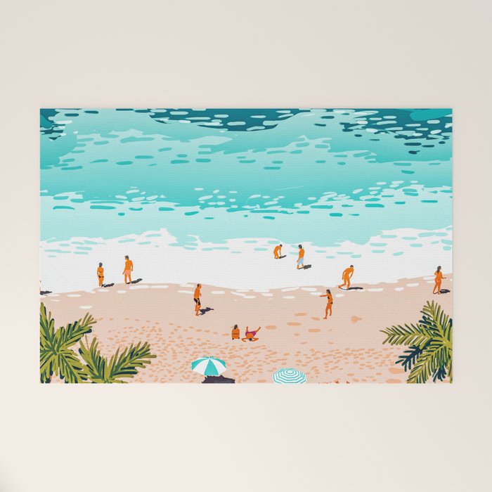 Dream In Colors Borrowed From The Sea | Ocean Tropical Beachy Summer | Swim Surf Travel Vacation Welcome Mat