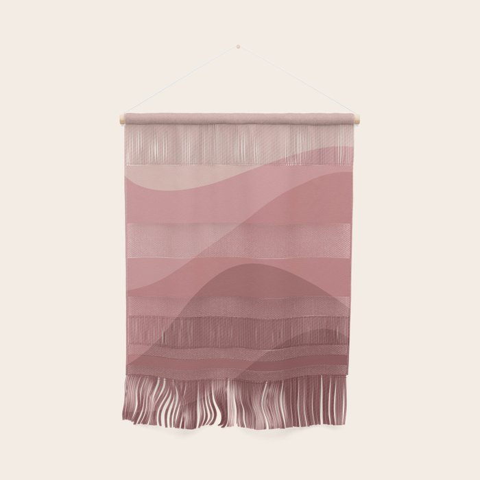 Abstract Color Waves - Pink Tones Wall Hanging