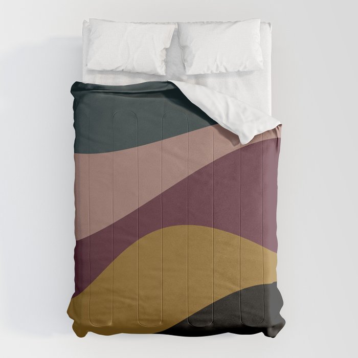 Abstract Color Waves - Bold Retro Comforter