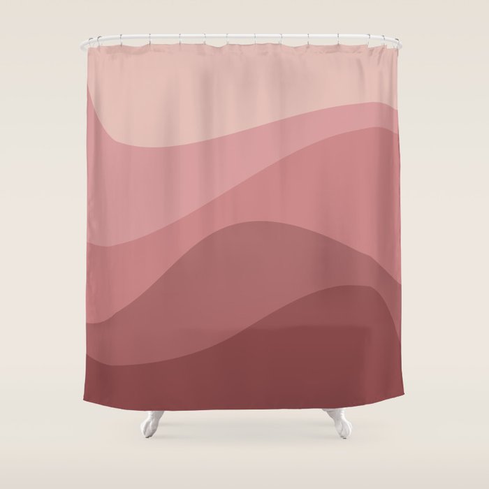 Abstract Color Waves - Pink Tones Shower Curtain