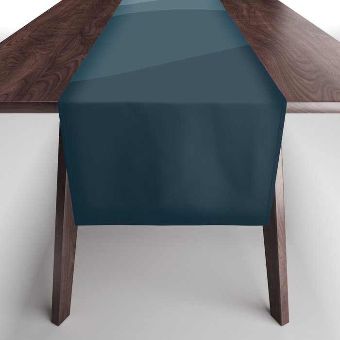 Abstract Color Waves - Blue Tones Table Runner