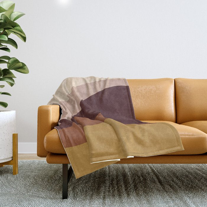 Abstract Color Waves Iii Desert Tones Throw Blanket