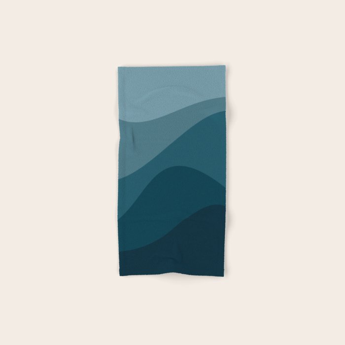 Abstract Color Waves - Blue Tones Bath Towel