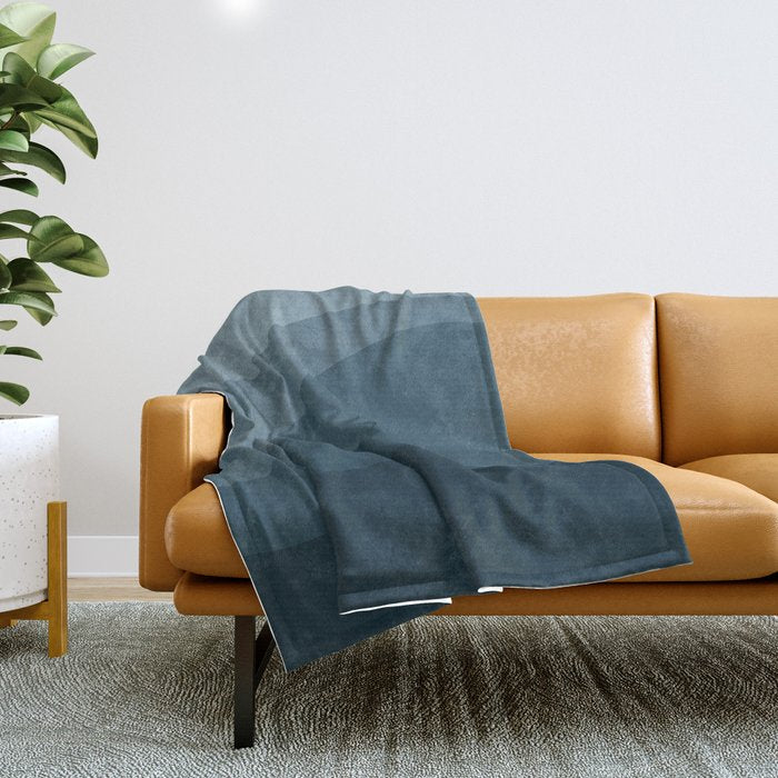 Abstract Color Waves - Blue Tones Throw Blanket