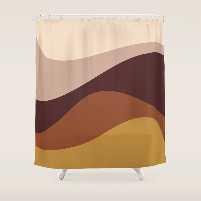 Abstract Color Waves Iii Desert Tones Shower Curtain