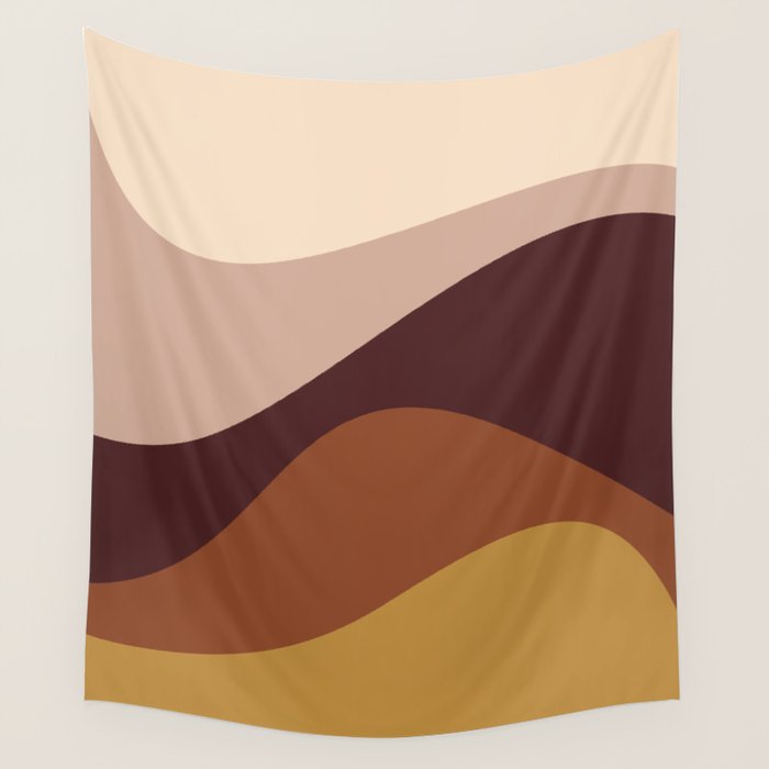Abstract Color Waves Iii Desert Tones Wall Tapestry
