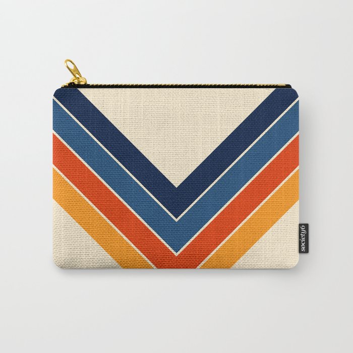 Colorful V Shape Retro Stripes Chilseongsin Carry All Pouch