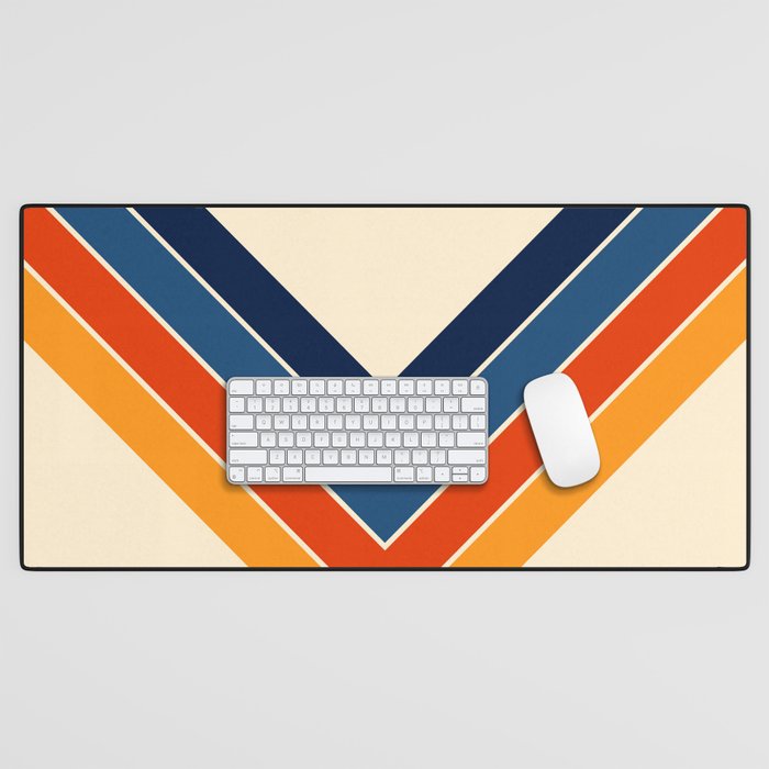 Colorful V Shape Retro Stripes Chilseongsin Desk Mat