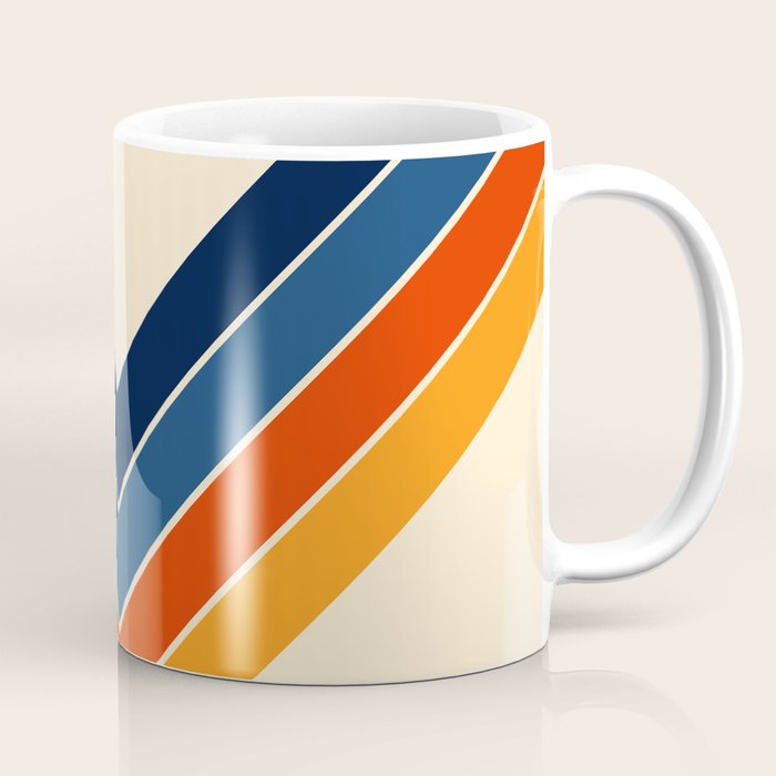 Colorful V Shape Retro Stripes Chilseongsin Coffee Mug