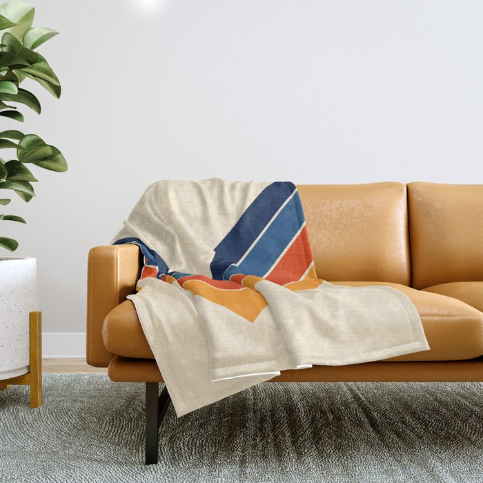 Colorful V Shape Retro Stripes Chilseongsin Throw Blanket