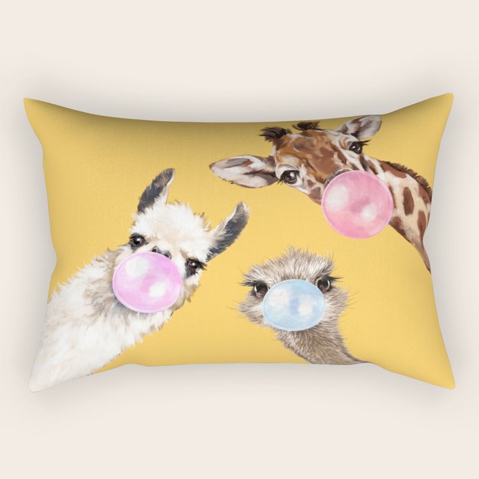 Bubble Gum Gang In Yellow Rectangular Pillow