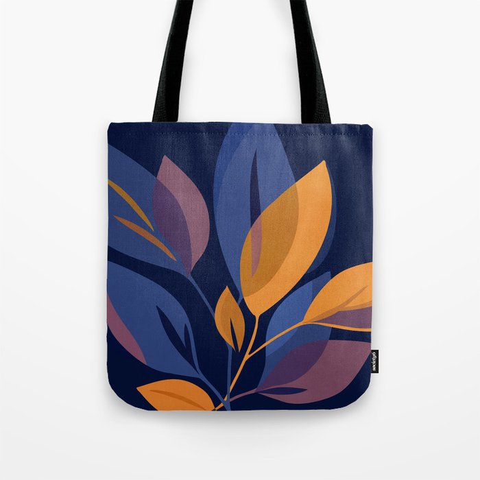 Scorpio Dark Abstract Botanical Tote Bag
