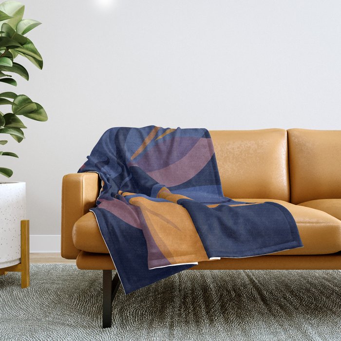 Scorpio Dark Abstract Botanical Throw Blanket