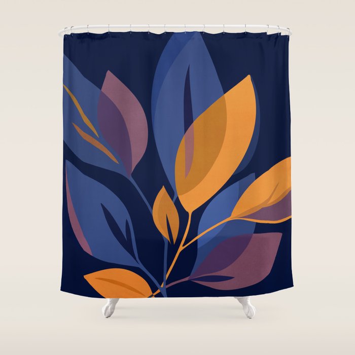 Scorpio Dark Abstract Botanical Shower Curtain