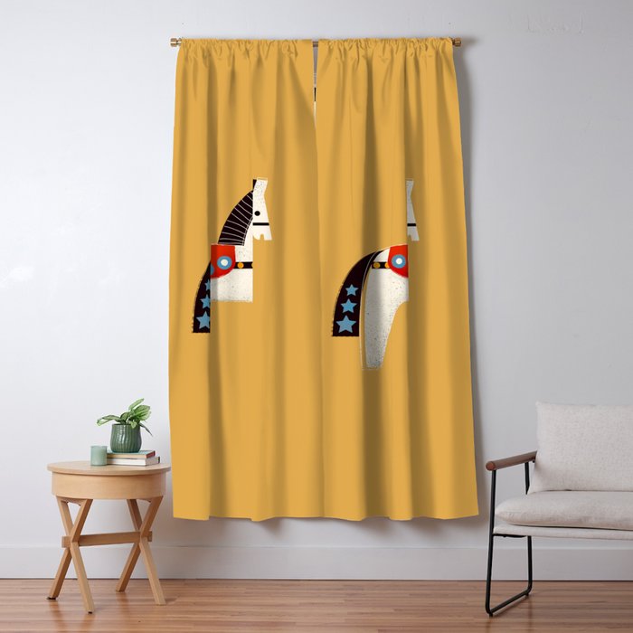 Festive Pony - Illustration Window Curtain