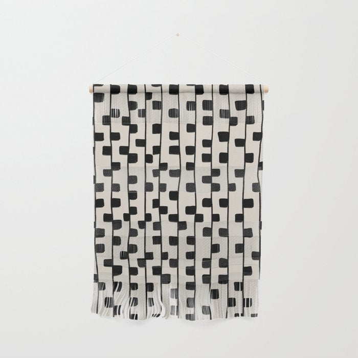 Squares / Black & White Pattern Wall Hanging