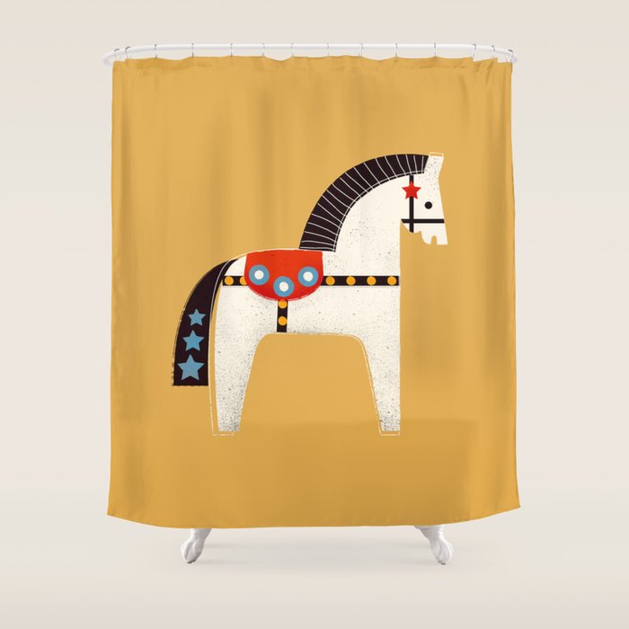Festive Pony - Illustration Shower Curtain