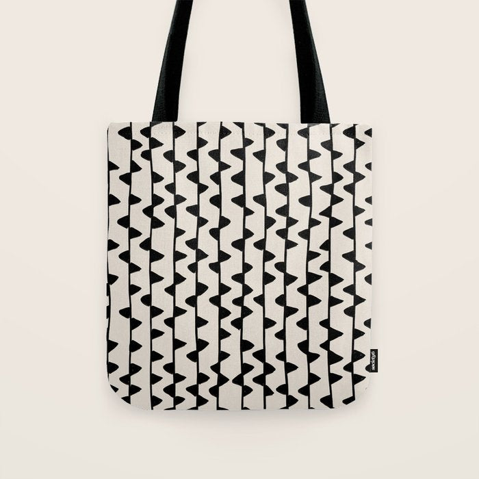 Triangles / Black & White Pattern Tote Bag