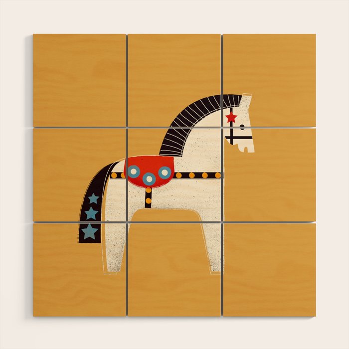 Festive Pony - Illustration Wood Wall Art
