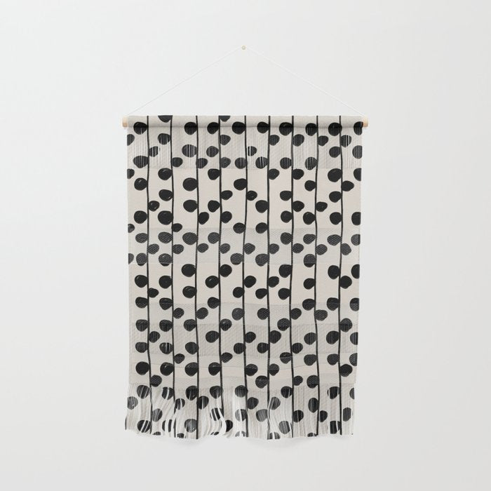 Dots / Black & White Pattern Wall Hanging