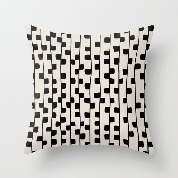 Squares / Black & White Pattern Throw Pillow