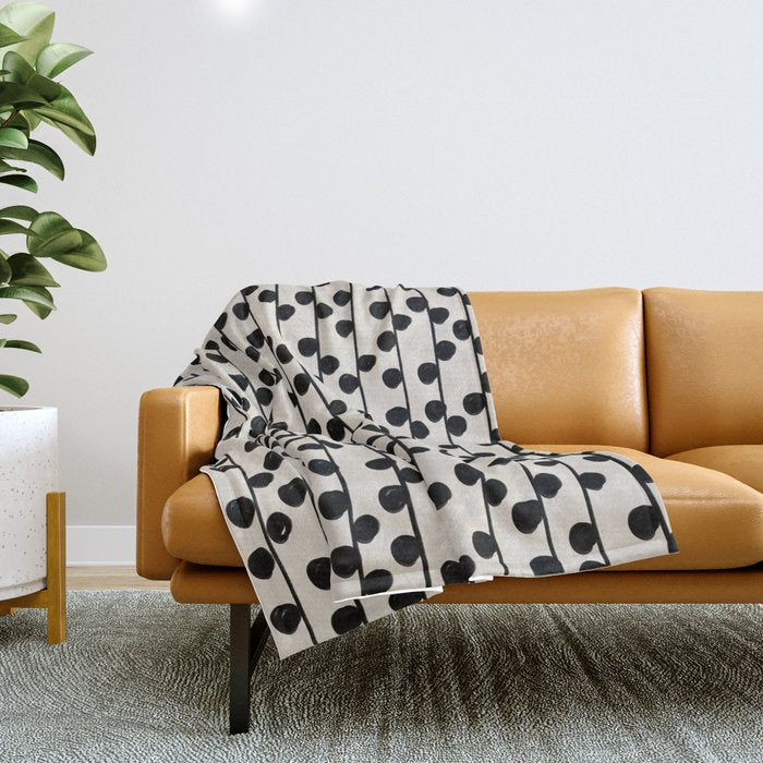 Dots / Black & White Pattern Throw Blanket