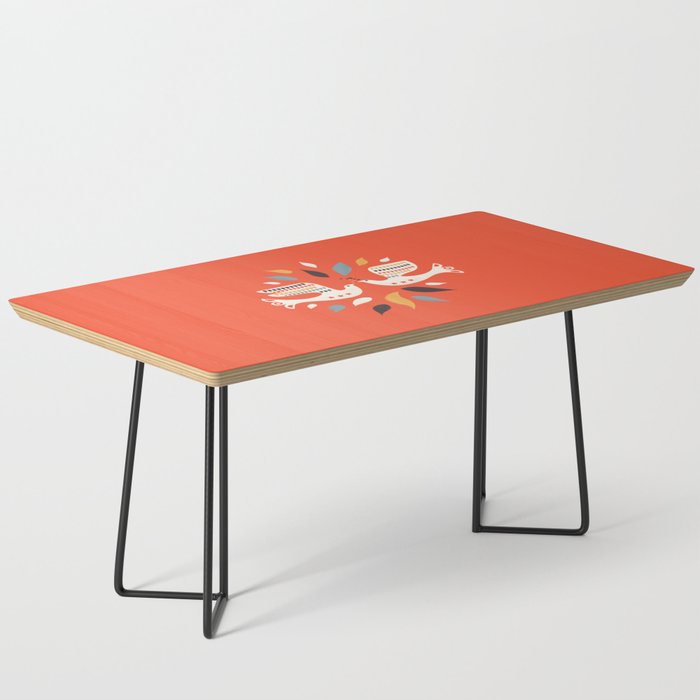 Festive Doves - Folk Illustration Coffee Table
