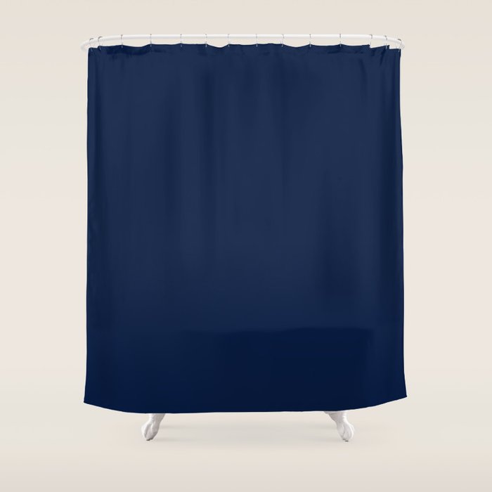Nautical Navy Blue Solid Color Shower Curtain