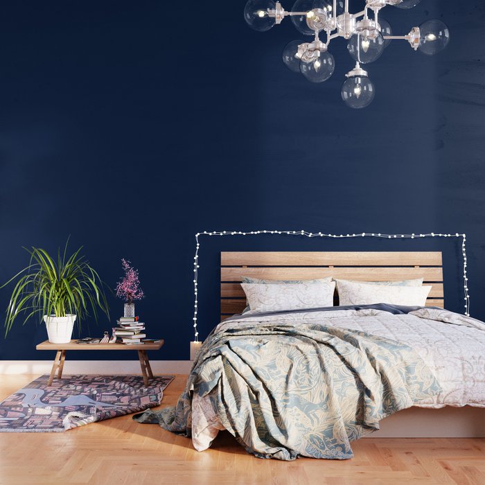 Nautical Navy Blue Solid Color Wallpaper