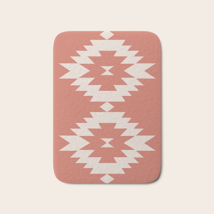 Southwestern Minimalism - Bright Coral Red Bath Mat