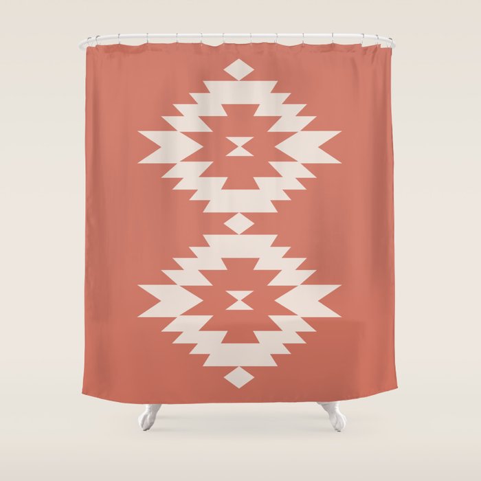 Southwestern Minimalism - Bright Coral Red Shower Curtain
