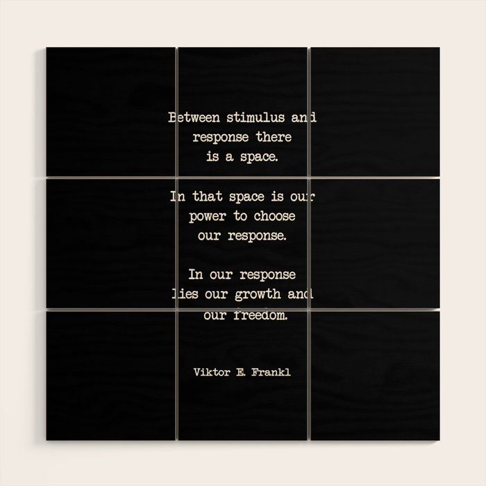 Between Stimulus And Response, There Is A Space. Viktor Frankl Quote Wood Wall Art