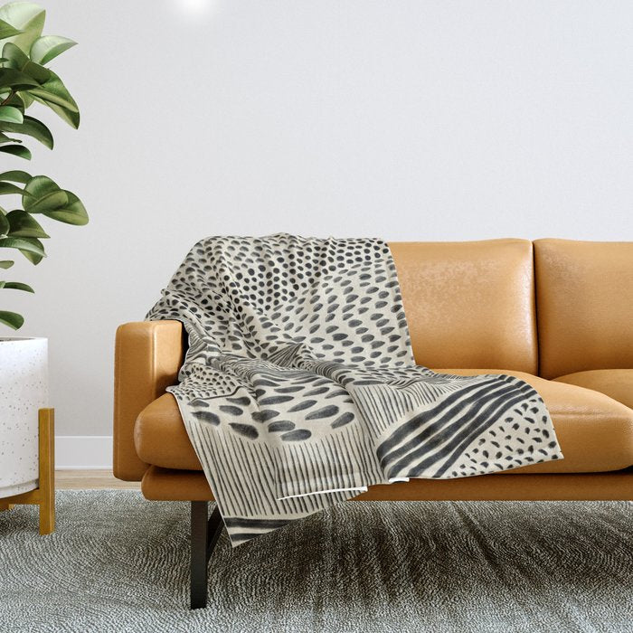 Hand Drawn Patterned Abstract Ii Throw Blanket