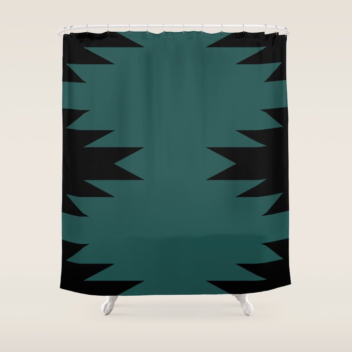 Geometric Southwestern Minimalism - Teal Green Shower Curtain