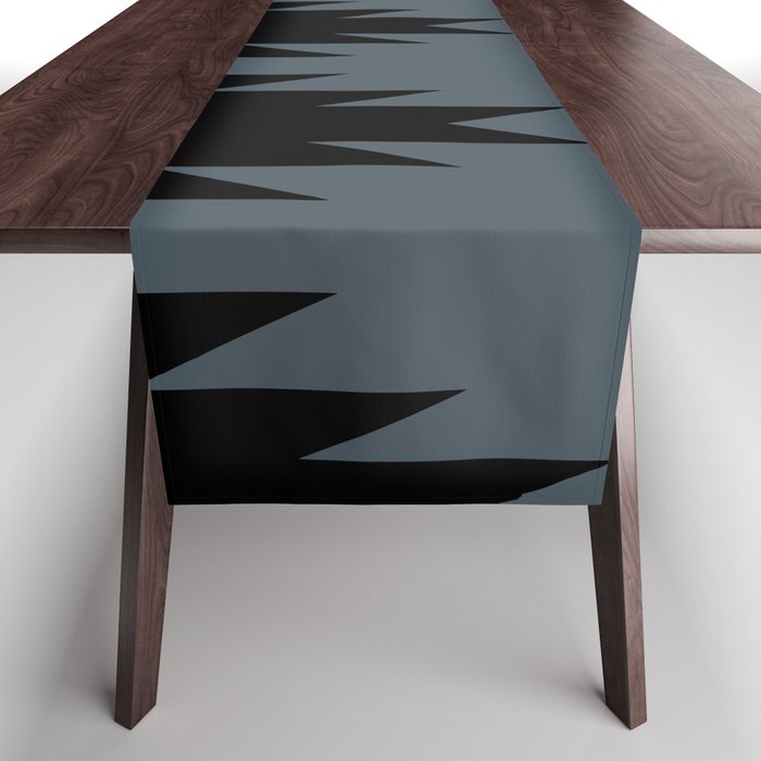 Geometric Southwestern Minimalism - Neutral Blue Table Runner
