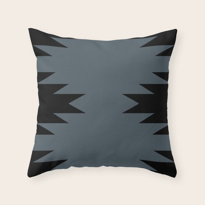Geometric Southwestern Minimalism - Neutral Blue Throw Pillow