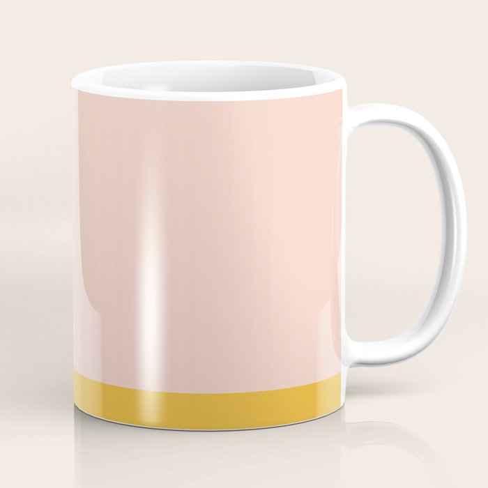 Blush Pink And Mustard Yellow Minimalist Color Block Coffee Mug